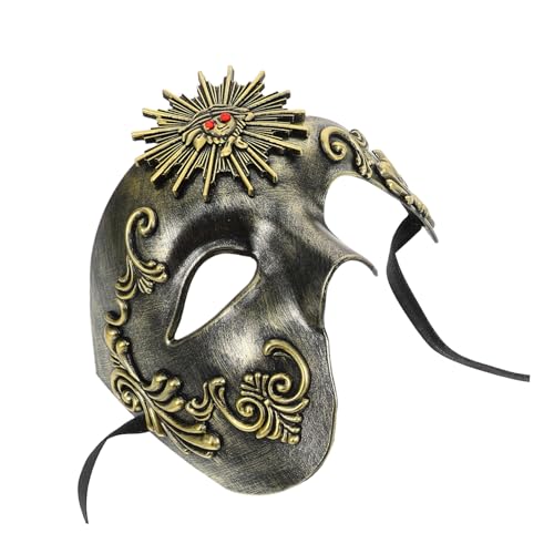 TOBBOMEY Venezianische Teil Gesicht Maske Herren Verstellbar Einäugige Karneval Masquerade Maskerade für Halloween Party Maskenball Kostüm von TOBBOMEY