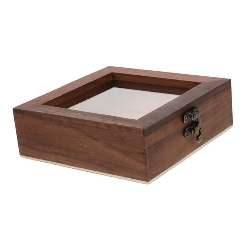 TOBBOMEY Vintage Holz schaukasten mit Durchsichtigem Deckel Staubdichte Schmetterlings spezimensammlung Rechteckige Aufbewahrungsbox Robustes Naturholz für Sichere Präsentation und von TOBBOMEY