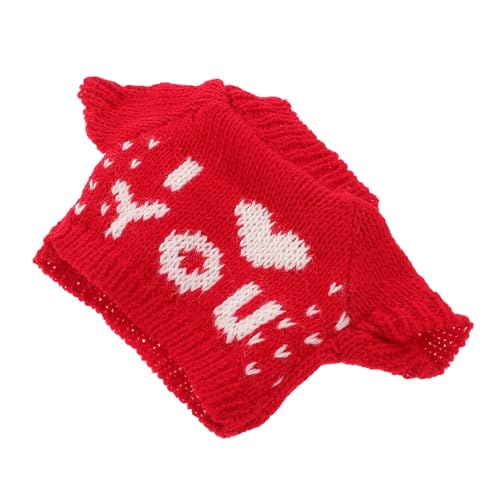 TOBBOMEY Weicher Bären Pullover aus Garn Austauschbare Kuscheltierkleidung Roter Hoodie für Plüschtiere Angenehmer Puppenmode und Familienaktivitäten von TOBBOMEY