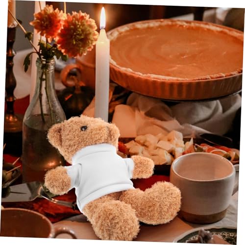 TOBBOMEY Weicher Plüsch-teddybär mit Weißem DIY-t-Shirt Vielseitiges Kuscheltier für Kleinkinder Personalisierbarer Stofftier-bär für Geburtstage Weihnachten und Kreative Geschenkideen von TOBBOMEY