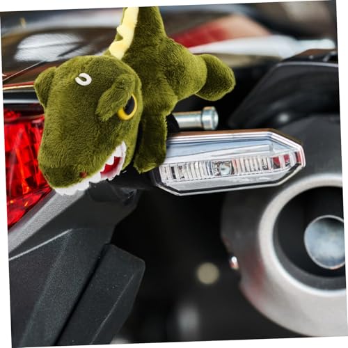 TOBBOMEY Weiches Dinosaurier Stofftier Motorrad deko Niedliches Dinosaurier Plüschtier als Originelle Motorradheck verzierung Langlebig Farbbeständig Einfache Montage Geschenk für Dino von TOBBOMEY