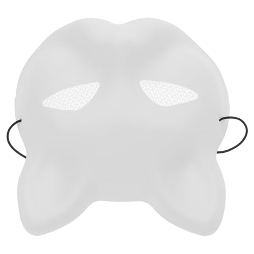 TOBBOMEY Weiße DIY Katzenmaske aus Kunststoff Leichte Blanko Maske zum Bemalen Tiergesichts Maske für Karneval Halloween Party Cosplay und Bühnenauftritte Unbemalt und Komfortabel zu Tragen von TOBBOMEY