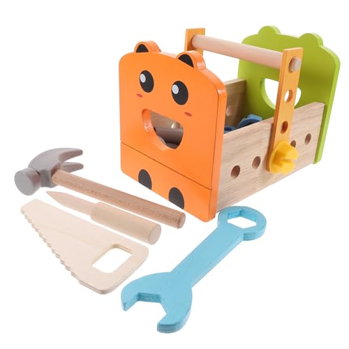 TOBBOMEY Werkzeugset aus Holz Teiliges Lernspielzeug für Kleinkinder Pädagogisches Schraubendreher Set Handliches Schrauben und Reparaturspielzeug Kreativität und Feinmotorik von TOBBOMEY