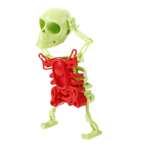 TOBBOMEY Wind Up Halloween Skelett aus Buntes Flexibles Tanzendes Mechanismus Skelett für Partyspaß Lustiges Indoor Geschenk für Jungen und Mädchen von TOBBOMEY