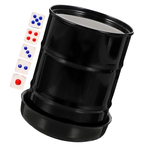 TOBBOMEY Würfelbecher Schwarz mit Sockel Würfel Spielwürfelbecher Leicht Tragbar Großes Fassungsvermögen für Bar Ktv und Brettspiele von TOBBOMEY