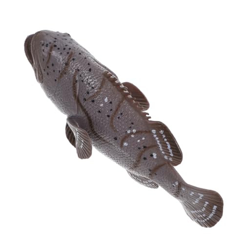 TOBBOMEY Zackenbarschmodell Qualle realistische Fischfigur Poolnudel Fischaquarium Meerestier Modell Plastik Fisch Modell kleine Fischfiguren kleine Fischdekoration Light Brown von TOBBOMEY