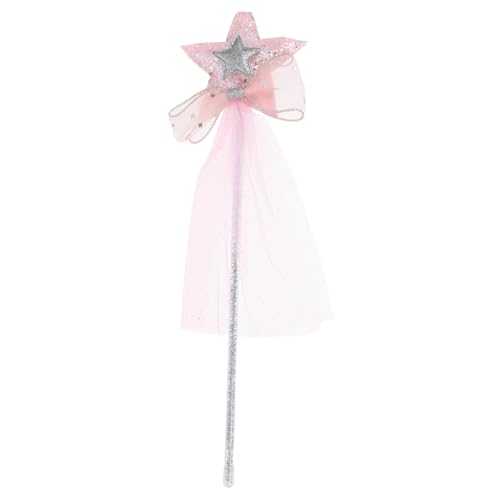 TOBBOMEY Zauberstab Party Deko Sternstab für Mädchen Leichtes Portables Performance Prop Kostüm Zubehör Geburtstagsfeier Fee Stab von TOBBOMEY