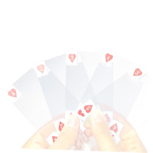 TOBBOMEY wasserdichte Transparente Kunststoff Poker Spielkarten Flexibles Kratzfestes Verblassungsfreies Material Kreative Neuheit für Familien und Kartenspiele für Sammler von TOBBOMEY