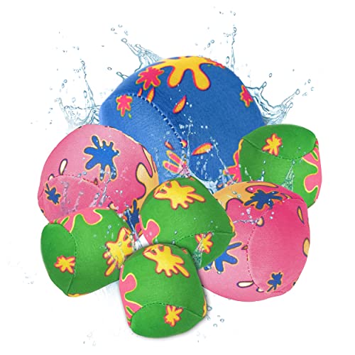 Wasserbälle 7er Set in drei Größen - Pool Spielzeug Splash | Wasserbomben wiederverwendbar | Ball Kinder | Plüschbälle Wasser Waterbomb von TOBJA