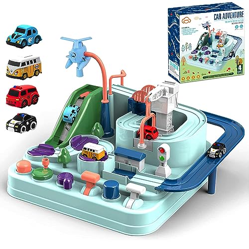 TODARRUN Auto-Abenteuerspielzeug, Stadtrettung, Vorschule, Eltern-Kind-Interaktives Renn-Kinder-Spielzeug, Kleinkind-Autospielzeug für 3 4 5 6 7 8 Jahre alte Autobahn-Geschenke für Kinder von TODARRUN