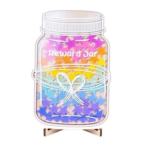 TOEECY Belohnungsglas Hölzernes mit 35 Sterne Anreiz für Positives Verhalten Belohnungssystem Kinder Personalisierte Kreative Dekorationen von TOEECY