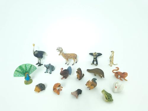 TOEY PLAY 16PCS Tierfiguren Set Wald, Wild Zoo Tiere Figuren mit Hirsch Eichhörnchen Kaninchen, Lernspielzeug für Kleinkinder Kinder 3 4 5 von TOEY PLAY