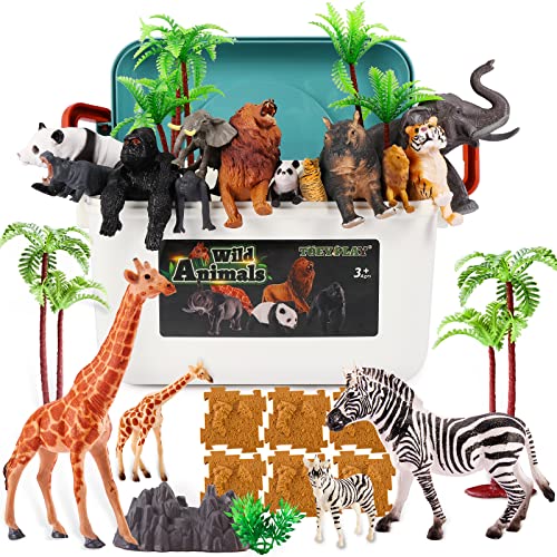TOEY PLAY 52 Stück Safari Tiere Figuren Spielzeug für Kinder, Große und Kleine Wildtiere Figuren Set, Tierfiguren mit Puzzles, Koffer, Lernspielzeug Geschenke für Jungen Mädchen 3 4 5 Jahre TOEY PLAY 52 Stück Safari Tiere Figuren Spielzeug für Kinder, Große und Kleine Wildtiere Figuren Set, Tierfiguren mit Puzzles, Koffer, Lernspielzeug Geschenke für Jungen Mädchen 3 4 5 Jahre von TOEY PLAY