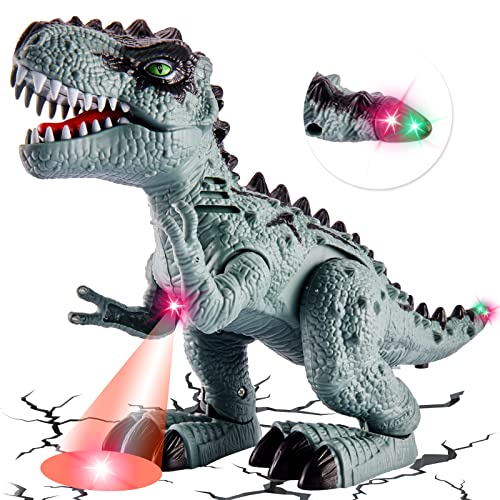 TOEY PLAY Kinder Dinosaurier Spielzeug Tyrannosaurus Rex mit Gehen und Brüllen, Licht, Elektrisch Dino Roboter, T-Rex Figuren Lernspielzeug für Kleinkinder Jungen Mädchen ab 3 4 5 Jahre von TOEY PLAY