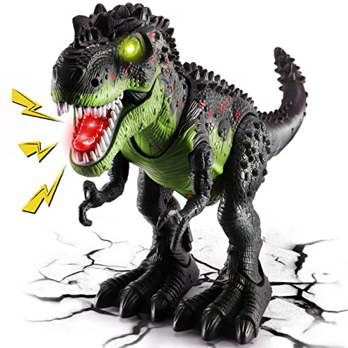TOEY PLAY 47 cm Dinosaurier-Spielzeug für Kinder, große T-Rex-Figur, Dinosaurier, Walking, Rugiss, Dino-Roboter mit Lichtern und Geräuschen, pädagogisch, Geschenk für Jungen und Mädchen, 3 4 5 6 Jahre von TOEY PLAY