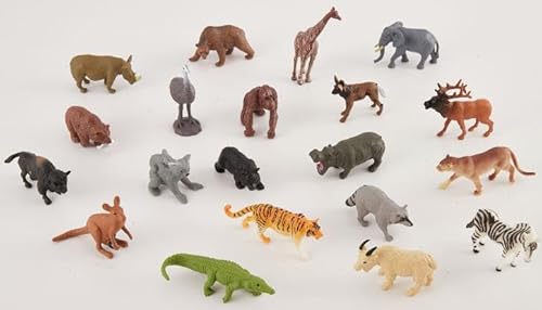 TOEY PLAY Wild Dschungel Tiere Spielzeug, Mini Safari Zoo Tiere Figuren Set mit Tiger Elefant Giraffe, Geschenke für 3+ Jahre Jungen Mädchen von TOEY PLAY