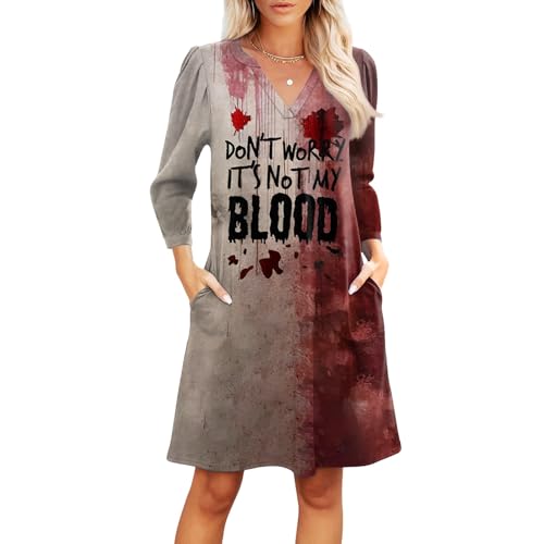 Halloween Verkleidung Damen Viktorianisches Kostüm Clown Warm Y2k Horrorbraut Mittelalter Langes Teufel Renaissance Kleid Damen Große Großen Halloween Kostüm Hexe Wein S von TOFOTL