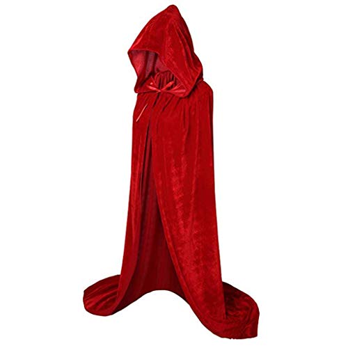 Halloweenkostüm Gruselige Paare Partnerlook Todesser Dementor Couple Klassisches Zauberer Vampir Sensenmann Umhang Dämon Partner Pärchen Roter Umhang Rot XL von TOFOTL