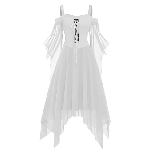 Horrorbraut Teufel Costume Lustig Vampire Costume Mittelalter Hexenkostüm Langarm Geister Geisterbraut Coole Hexenkleid Teufelkostüm Punk Steam Vintage Kleider Damen Weiß S Horrorbraut Teufel Costume Lustig Vampire Costume Mittelalter Hexenkostüm Langarm Geister Geisterbraut Coole Hexenkleid Teufelkostüm Punk Steam Vintage Kleider Damen Weiß S von TOFOTL