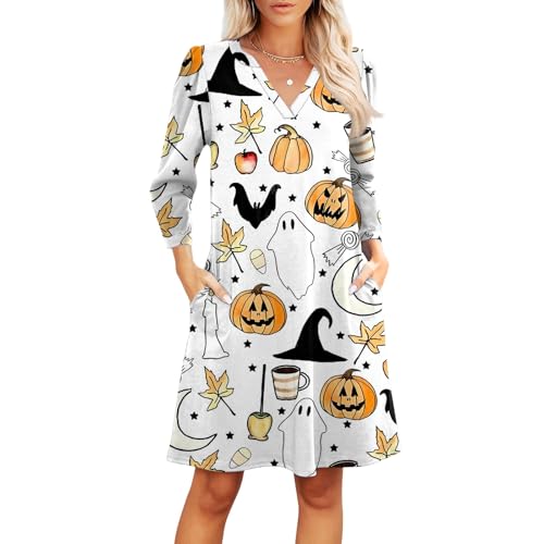 TOFOTL Gothickleid Maxikleid Halloween Verkleidung Damen Kostum Cosplay Vampire Nonnen Renaissance Kleid Damen Lang Karnevalskostüm Kleidung Karneval Sensenmann Kostüm Erwachsene Weiß M von TOFOTL
