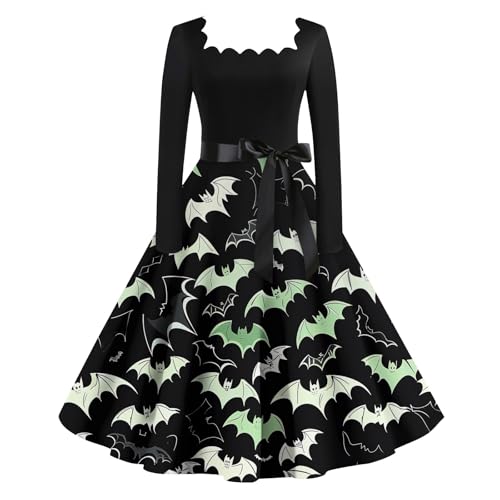 TOFOTL Halloween Hexe Fasching Spinnen Renaissance Outfits Halloweenkostüme Steampunk Victorian Teufelskostüm Spitzenkleid Hexen Kleid Nonnen Nonne Gruselig Gespenst Kostüm Erwachsene Grün L von TOFOTL