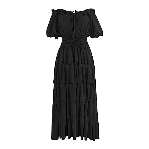 TOFOTL Halloween Kostüm Horror Braut Clothes Braut Gothickleidung Halloween Verkleidung Zauberer Geisterbraut Hexenkostüm Costumes Lang Gruselig Vampir Kostüm Damen Schwarz L von TOFOTL
