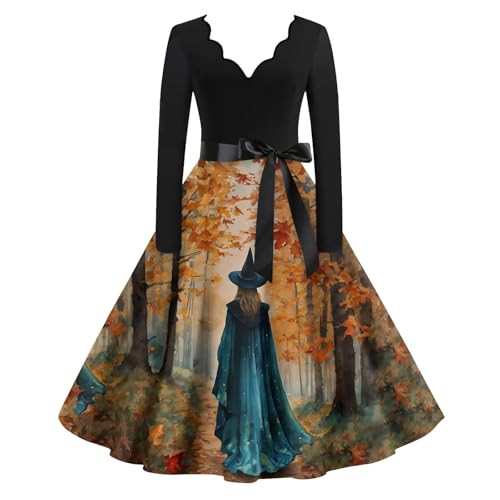 TOFOTL Karneval Kostüm Gespenst Paar Coole Große Größen Lang Halloween Kostüm Damen Hexe Lila Karneval Festival Vintage Kleider Damen Baumwolle Costumes Maxikleid Langarm Orange 3XL TOFOTL Karneval Kostüm Gespenst Paar Coole Große Größen Lang Halloween Kostüm Damen Hexe Lila Karneval Festival Vintage Kleider Damen Baumwolle Costumes Maxikleid Langarm Orange 3XL von TOFOTL