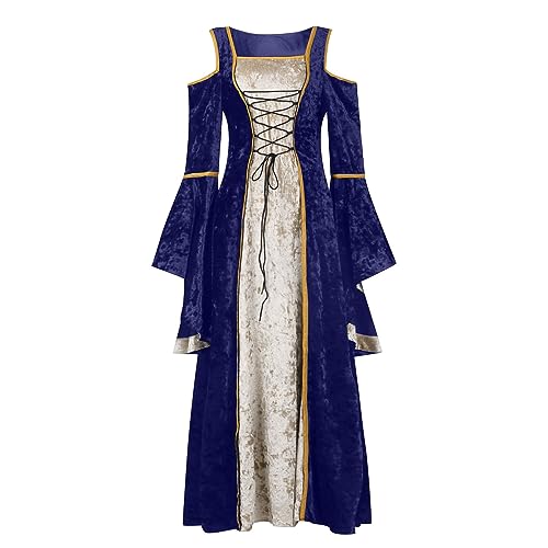 TOFOTL Vampire Costume Women Outfits Kostüm Halloween für Hexe Erwachsene Hexenkostüm Vampir Kostüm Damen Kleider Halloween Halloweenkostüm Braut Funny Weiße Kleider Marine S von TOFOTL
