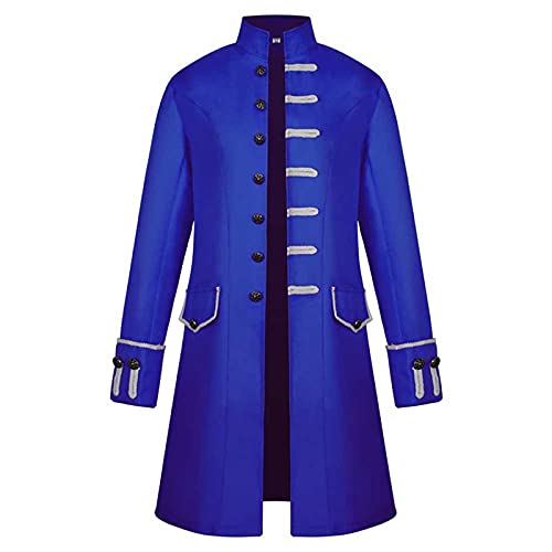 Tag Der Toten Kostüm Herren Graf Halloween Jugendliche Klassisches Vampir Herren Steampunk Halloweenkostüm Dracula Tag Der Toten Gehrock Halloweenkostüme Man in Black Kostüm Blau 3XL von TOFOTL