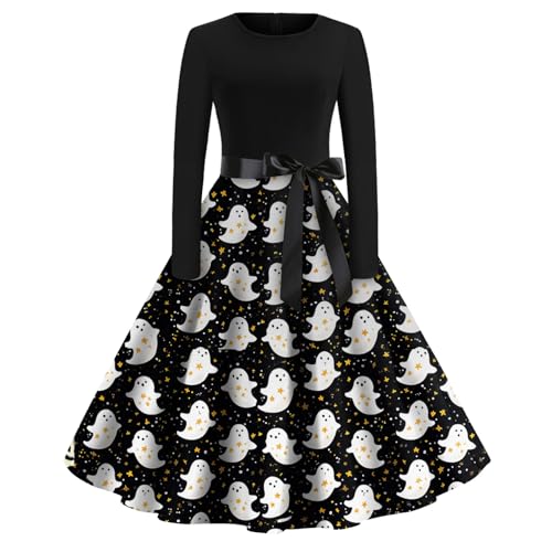 Vampir Kostüm Frauen Tag Der Toten Verkleidung Vampir Gothic Kleidung Damen Große Großen Schwarzes Kleid Lang Paar Coole Halloweenkostüme Kostum Blutig Halloween Kostüm Damen Clown Schwarz M von TOFOTL