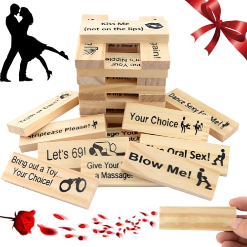 Der Lust Tower, 48 Stück Super freches Blockturm-Spiel Valentins-Taumelturm Blockspiele for Paare Holzblöcke mit Wahrheit oder Pflicht Fragen und Herausforderungen Paarspiele for Erwachsene Brettspiel Der Lust Tower, 48 Stück Super freches Blockturm-Spiel Valentins-Taumelturm Blockspiele for Paare Holzblöcke mit Wahrheit oder Pflicht Fragen und Herausforderungen Paarspiele for Erwachsene Brettspiel von TOGETDREAM
