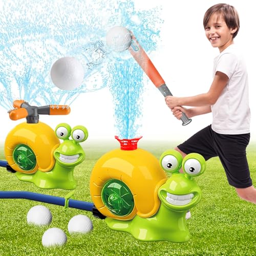 2-in-1 Wassersprinkler Baseballspielzeug Set, Wassersprinkler Kinder mit 2 Sprinklerköpfen Spinnwassersprühspielzeug Wasserspielzeug für Enfants Wasserblume/Außenbereich/Rasen/Garten/Pool-Party 2-in-1 Wassersprinkler Baseballspielzeug Set, Wassersprinkler Kinder mit 2 Sprinklerköpfen Spinnwassersprühspielzeug Wasserspielzeug für Enfants Wasserblume/Außenbereich/Rasen/Garten/Pool-Party von TOGETDREAM