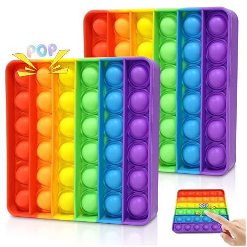 2 Stück Push and POP Bubble, Sensorisches Fidget Spielzeug Anti-Stress, Pop Bubble Sensory Fidget Toy Relief Angst Autismus, Antistress Regenbogen für Kinder und Erwachsene 2 Stück Push and POP Bubble, Sensorisches Fidget Spielzeug Anti-Stress, Pop Bubble Sensory Fidget Toy Relief Angst Autismus, Antistress Regenbogen für Kinder und Erwachsene von TOGETDREAM