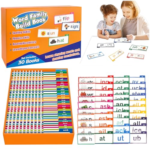 30 Read and Rhyme Flip-Book, Word Family Flip Books ABC-Vokabel-Flashcards Word Family Build Aktivitätsbücher Karten Karte Vorschule Lernen Flip Book Kit Geburtstagsgeschenk für Jungen und Mädchen 30 Read and Rhyme Flip-Book, Word Family Flip Books ABC-Vokabel-Flashcards Word Family Build Aktivitätsbücher Karten Karte Vorschule Lernen Flip Book Kit Geburtstagsgeschenk für Jungen und Mädchen von TOGETDREAM