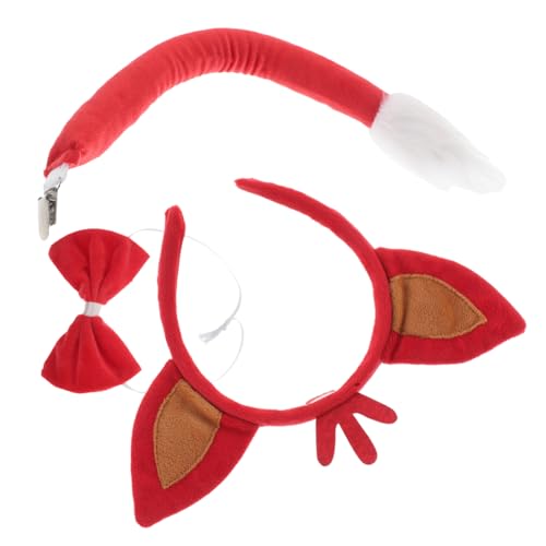TOGEVAL 1 Set Ohren-stirnband-set Mit Plüschschwanz Für Kinder Und Frauen Cosplay Halloween-kleid von TOGEVAL