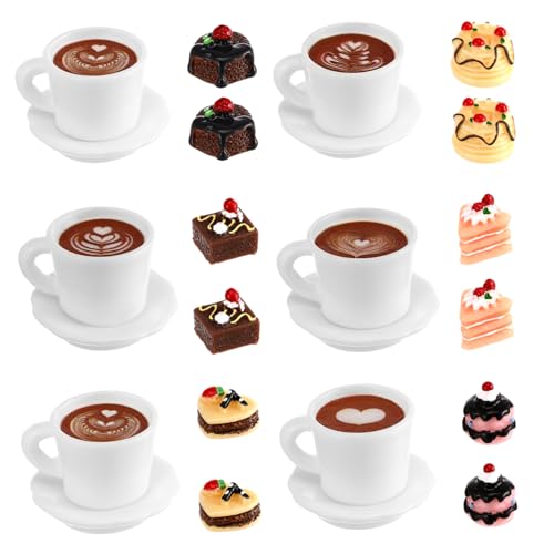 TOGEVAL 1 Satz Kuchendekorationen zum Essen und 1 Puppenhauszubehör im Maßstab 12 Kaffee Puppenhaus-Miniaturen Porzellan Anzeige Miniaturessen für Puppenhaus Falsches Cupcake Harz TOGEVAL 1 Satz Kuchendekorationen zum Essen und 1 Puppenhauszubehör im Maßstab 12 Kaffee Puppenhaus-Miniaturen Porzellan Anzeige Miniaturessen für Puppenhaus Falsches Cupcake Harz von TOGEVAL