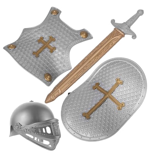 TOGEVAL 1 Satz Ritterkostüm für Jungen Retro Rüstungshelm mit Schild für Jahren für Rollenspiele Kreative im Freien TOGEVAL 1 Satz Ritterkostüm für Jungen Retro Rüstungshelm mit Schild für Jahren für Rollenspiele Kreative im Freien von TOGEVAL