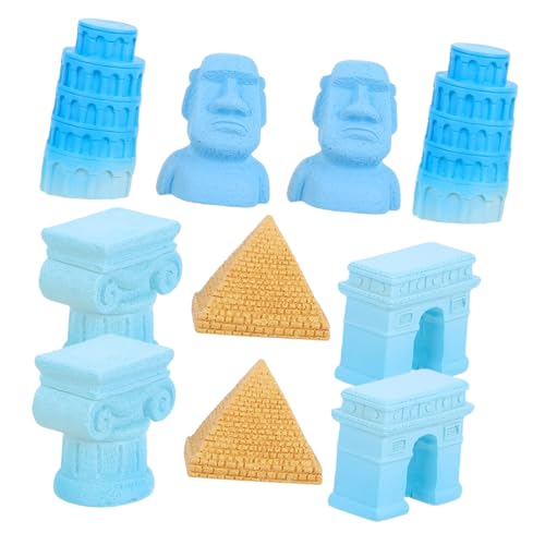 TOGEVAL 1 Satz Weltberühmte Architekturmodelle Souvenirfigur Souvenir-Schmuck griechische Säulen Heimdekoration Ägypten-Souvenirs Turmmodell aus Metall Miniatur-Pyramidenstatue Harz von TOGEVAL