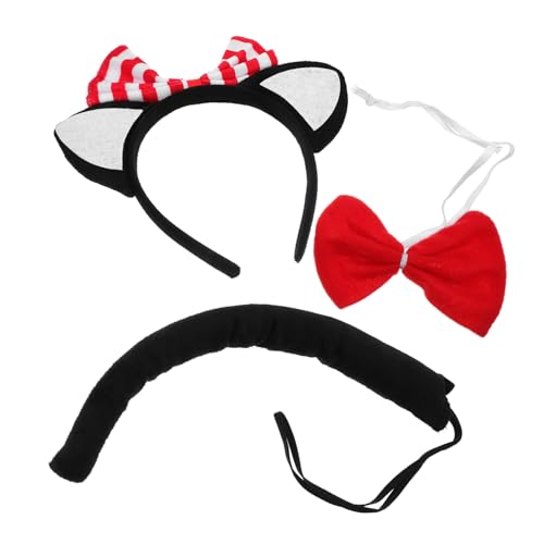 TOGEVAL 1 Set Halloween Schwarzer Katzenanzug Katzenohr Stirnband Für Cosplay Katzenohr Haarband Und Katzenkostüm Cosplay Katzenkostüm Party Kopfschmuck Katzenohr Kopfschmuck Tierohr von TOGEVAL