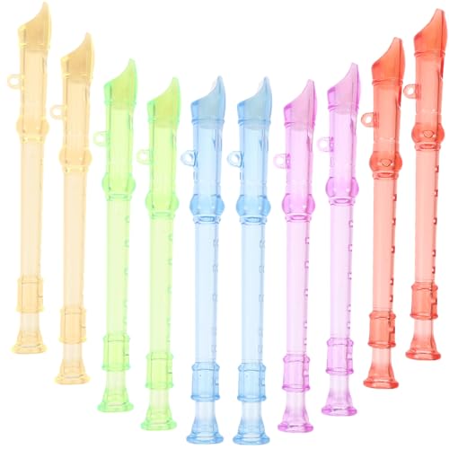 TOGEVAL 10 STK Teiliges Kunststoffflöten für Mini Musikspielzeug für Anfänger Tragbar und Leicht für Musikunterricht Unterwegs Zufällige Farbe Zufällige Farbe von TOGEVAL