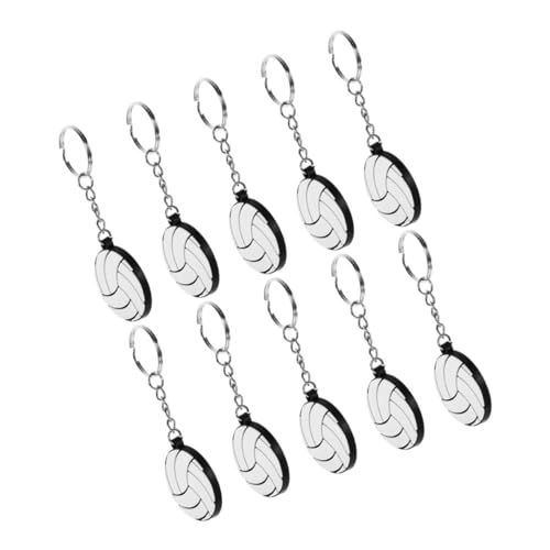 TOGEVAL 10 Stück PVC Volleyball Schlüsselanhänger Sportliche Schlüsselanhänger für Jungs Bag Keyrings und Party Dekorationen von TOGEVAL