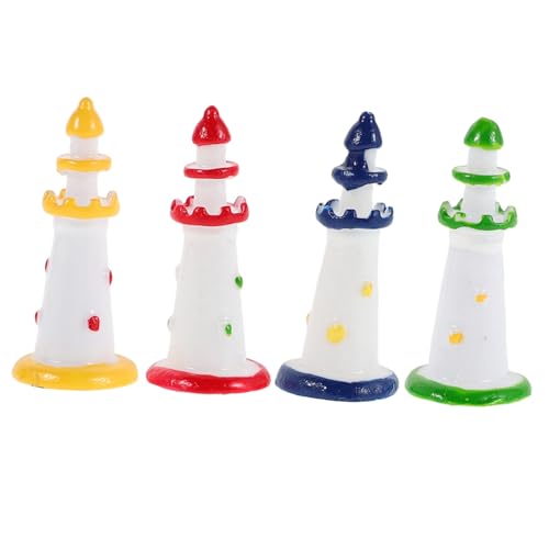 TOGEVAL 12 Stück Aquarium-Miniatur-Leuchtturm-Ornamente, Dekorative Aquarium-Leuchtturm-Figuren, Desktop-Leuchtturm-Dekoration, Küsten-Leuchtturm-Ornament von TOGEVAL