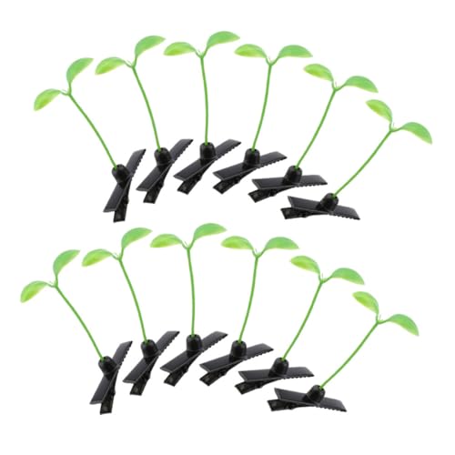 TOGEVAL 12 Stück Teiliges Kreative Grüne Haarklammern im Sojasprossen Design Niedliche Haarspangen für Mädchen Vielseitig Einsetzbar für Alltag Party und Geschenkideen von TOGEVAL