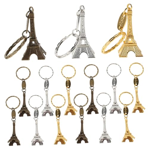 TOGEVAL 15 Eiffelturm-schlüsselanhänger: 9,4 Cm Große Turmanhänger Aus Zinklegierung – Französisches Souvenir-schlüsselanhänger-dekoration – Eiffel-schlüsselanhänger Für von TOGEVAL
