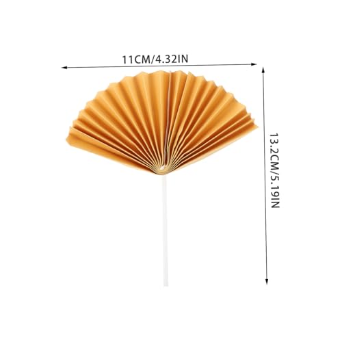 TOGEVAL 16 Stück Teiliges Papierfächer Cake Picks Filigrane Tortendeko Festliche Geburtstagsdeko Elegante Cupcake Topper Vielseitig Verwendbar für Individuelle Partygestaltung von TOGEVAL