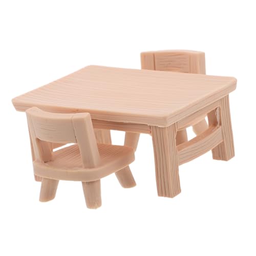 TOGEVAL 1satz Miniaturmöbel Tisch Und Stühle Realistischem Resin Für Puppenhaus-Dekoration Und DIY-projekte Charmante Accessoires Für Kreative Miniaturlandschaften von TOGEVAL