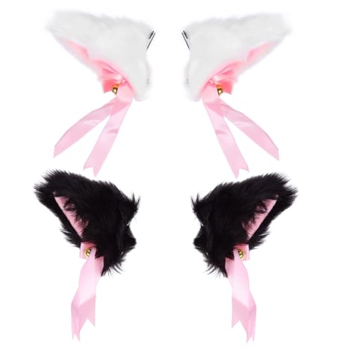 TOGEVAL 2 Paare Katzenohren Haarklammern Süßer Cosplay Haarschmuck mit Glocke Leichte Komfortable Haarnadeln für Mädchen und Frauen Dekorativ und Langlebig für Kostüm und Alltag TOGEVAL 2 Paare Katzenohren Haarklammern Süßer Cosplay Haarschmuck mit Glocke Leichte Komfortable Haarnadeln für Mädchen und Frauen Dekorativ und Langlebig für Kostüm und Alltag von TOGEVAL