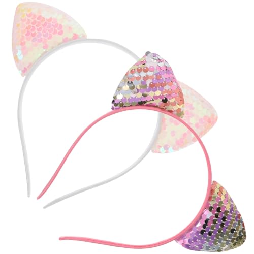 TOGEVAL 2 Stück Glänzende Katzenohren Haarreif Lustige Haarschmuck Accessoires für Partys Festivals und Karneval Weiß TOGEVAL 2 Stück Glänzende Katzenohren Haarreif Lustige Haarschmuck Accessoires für Partys Festivals und Karneval Weiß von TOGEVAL