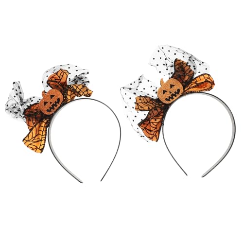 TOGEVAL 2 Stück Halloween Haarreif Kürbis Haarschmuck Langlebig Hautfreundlich für Erwachsene für Halloween Kostüm Party Bühnenauftritte von TOGEVAL