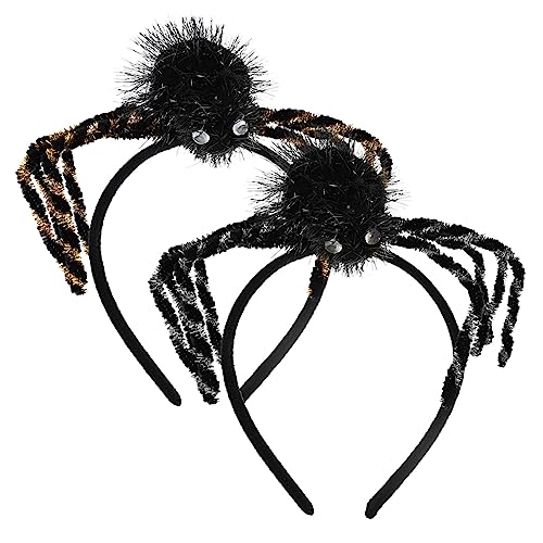 TOGEVAL 2 Stück Halloween Haarreif mit Spinnen Karneval Haarband für Damen und Stilvoller Kopfschmuck für Halloween Kostüm Karneval und Mottoparty von TOGEVAL